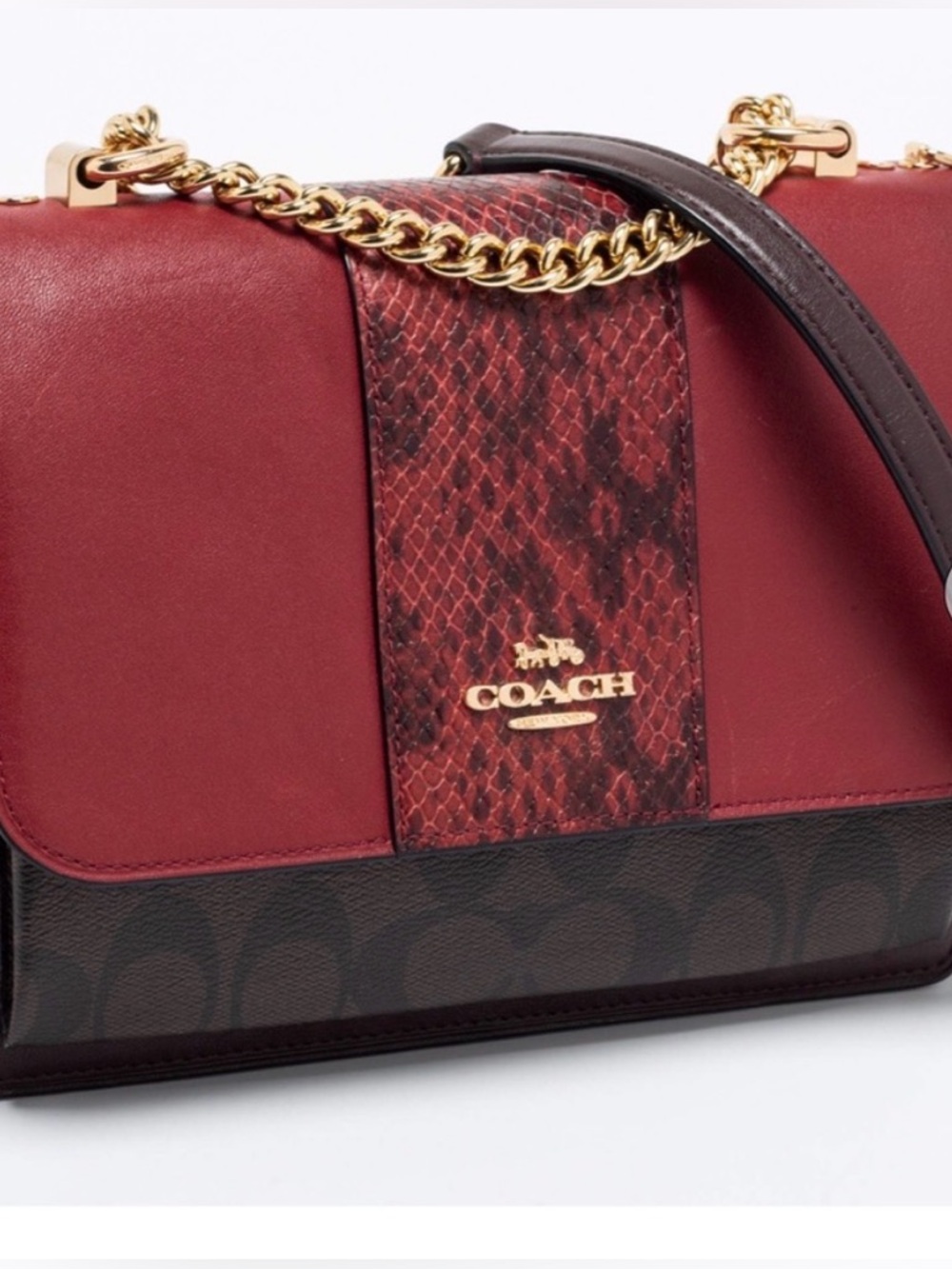 Coach Klare snake print red & brown - Picture 4 of 12